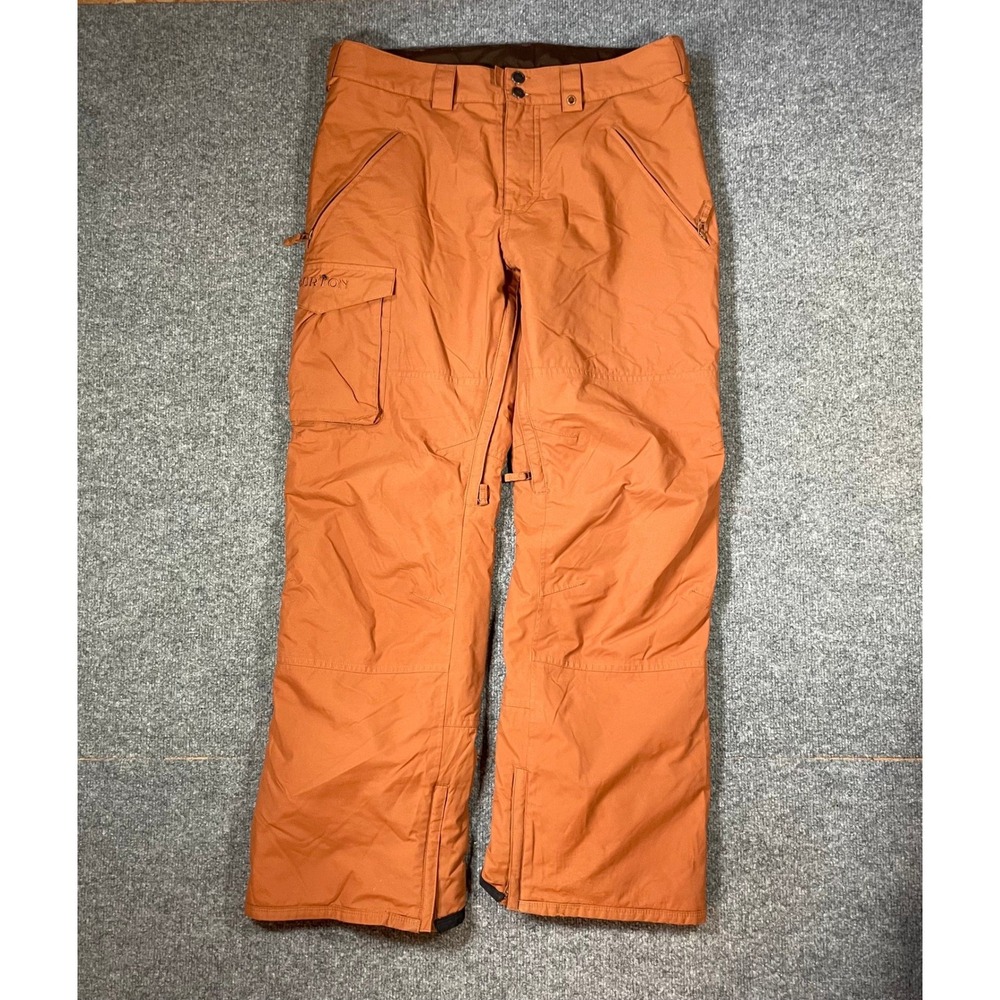 Burton Snowboard Pants Mens Large Orange Dryride Cargo Ski Trousers